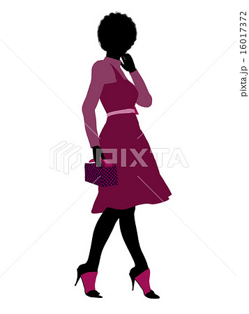 African American Shopping Illustration Silhouette 16017372