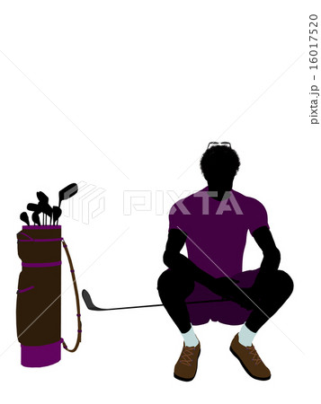 African American Male Golf Player Illustration Silhouette African American Male Golf Player Illustration Silhouette 16017520