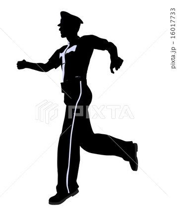 Male Police Officer Illustration Silhouette 16017733