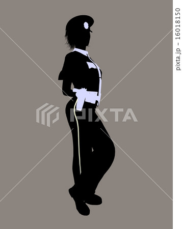 Female Police Officer Illustration Silhouette 16018150