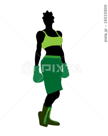 African American Female Boxer Illustration Silhouette 16020800