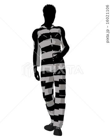 African American Male Criminal Silhouette Illustration 16021106