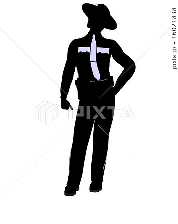 Male Police Officer Illustration Silhouette 16021838