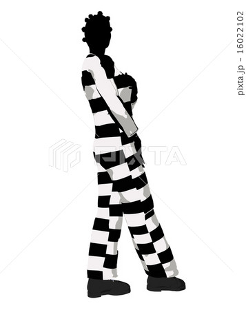 Afrcian American Female Criminal Silhouette Illustration Afrcian American Female Criminal Silhouette Illustration 16022102