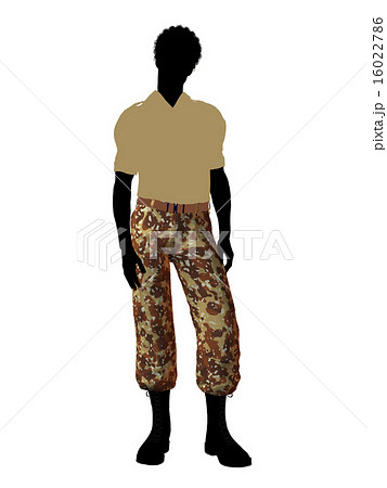 African American Soldier Illustration Silhouette 16022786