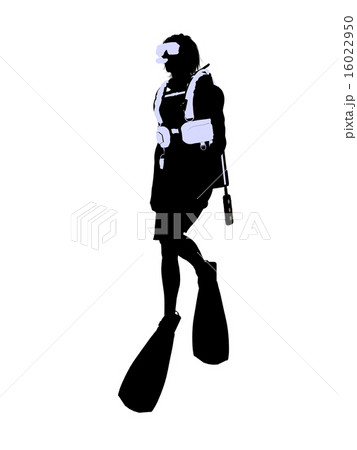 Male Scuba Diver Illustration Silhouette 16022950