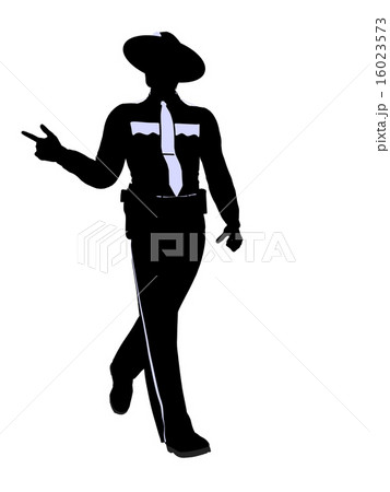 Male Police Officer Illustration Silhouette 16023573