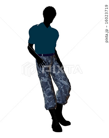 African American Soldier Illustration Silhouette 16023719