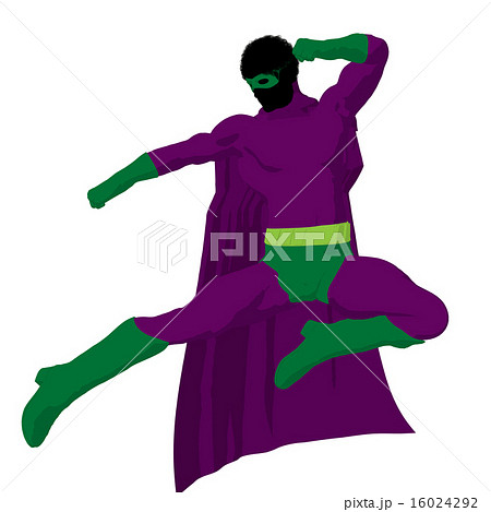 African American Super Hero Illustration Silhouette 16024292