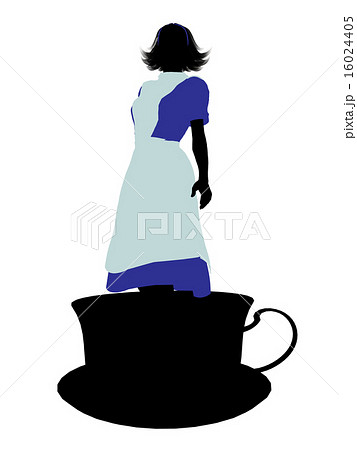 Alice In Wonderland Silhouette Illustrationのイラスト素材 16024405 Pixta