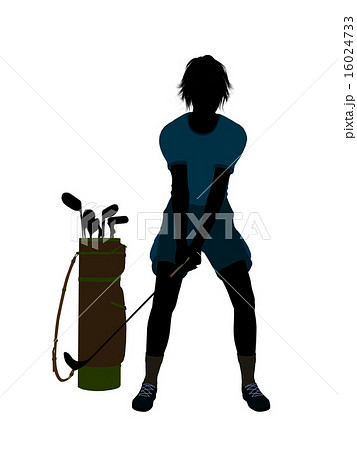 Female Golf Player Illustration Silhouette 16024733