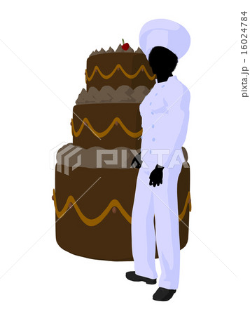 African American Chef Art Illustration Silhouetteのイラスト素材