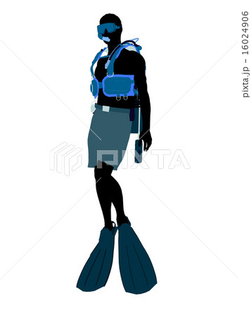 Male Scuba Diver Illustration Silhouette Male Scuba Diver Illustration Silhouette 16024906