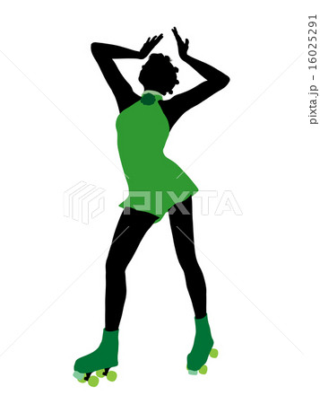 African American Female Roller Skater Silhouette 16025291