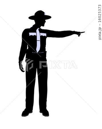 Male Police Officer Illustration Silhouette 16025373