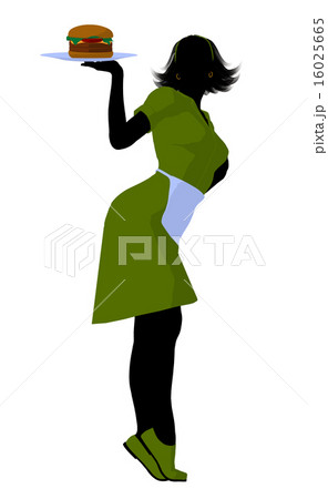 Waitress Illustration Silhouette Waitress Illustration Silhouette 16025665