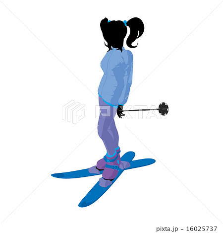 Skier Girl Illustration Silhouette Skier Girl Illustration Silhouette 16025737