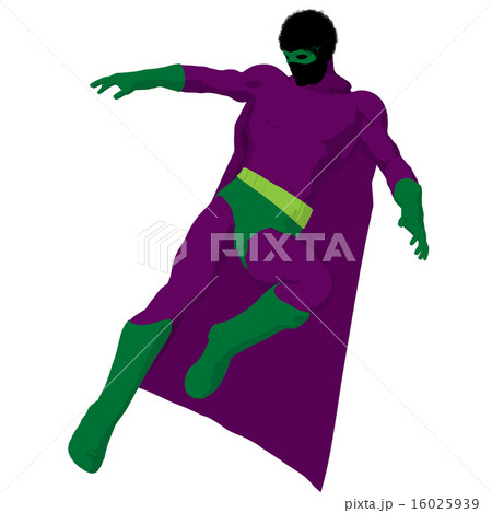 African American Super Hero Illustration Silhouette 16025939