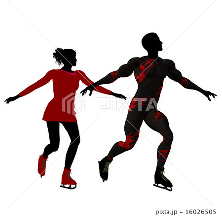 Couple Ice Skating Silhouette 16026505