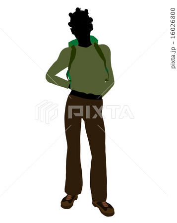 African American Teen Hiker Silhouette 16026800