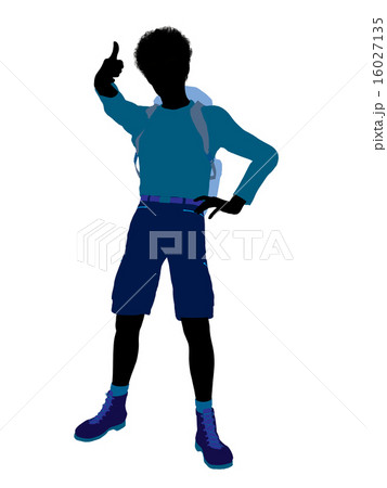 African American Teen Hiker Silhouette 16027135