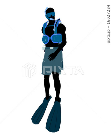 Male Scuba Diver Illustration Silhouette Male Scuba Diver Illustration Silhouette 16027284