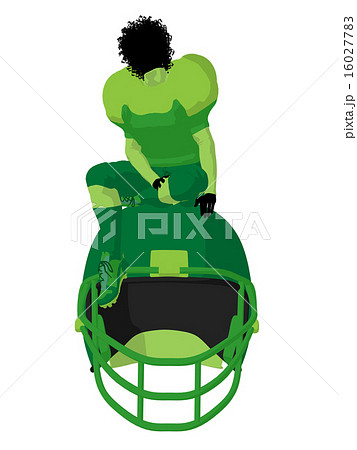 African American Female Football Player Illustration Silhouette 16027783