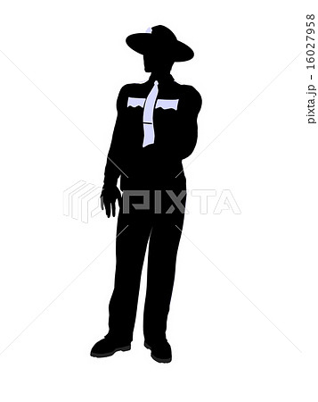 Male Police Officer Illustration Silhouette 16027958