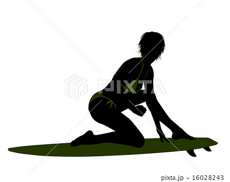 Female Surfer Silhouette Illustration 16028243