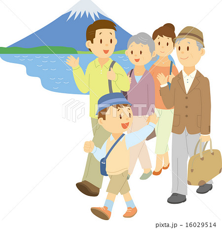 旅行に出掛ける三世代家族 旅行に出掛ける三世代家族 16029514