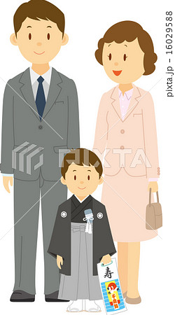 七五三を祝う親子 16029588