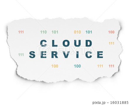 Cloud networking concept: Cloud Service on Torn Paper background 16031885