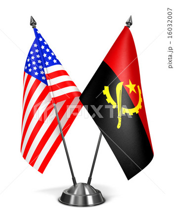 USA and Angola - Miniature Flags. 16032007