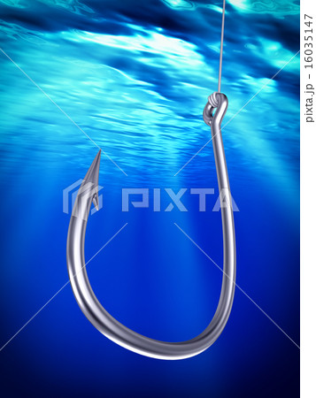 Steel fishhook underwater Steel fishhook underwater 16035147