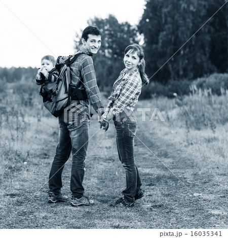 Baby boy in backpack 16035341