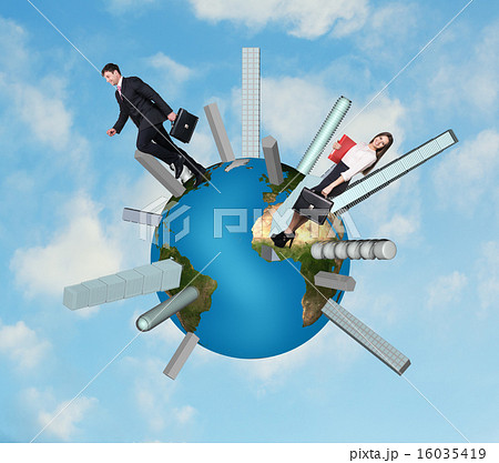 People walk on the globe People walk on the globe 16035419