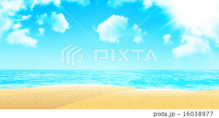 海 砂浜 背景 のイラスト素材 16038977 Pixta