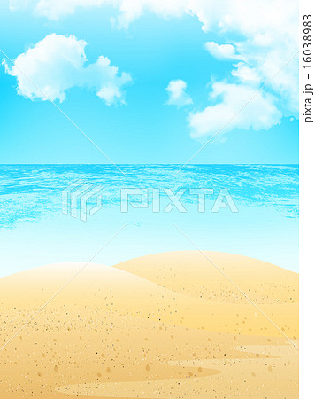 海 砂浜 背景 のイラスト素材 1603