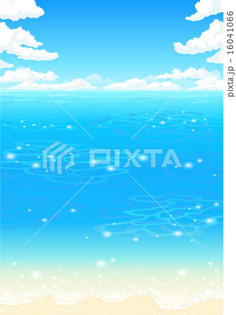海と空と砂浜のイラスト素材 16041066 Pixta