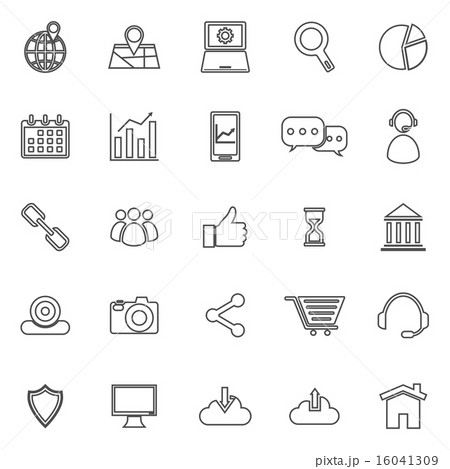 SEO line icons on white background SEO line icons on white background 16041309