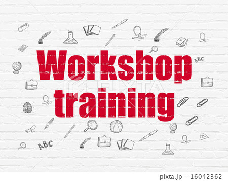 Learning concept: Workshop Training on wall background 16042362