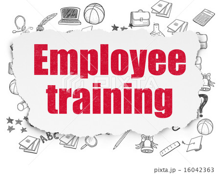 Learning concept: Employee Training on Torn Paper background 16042363