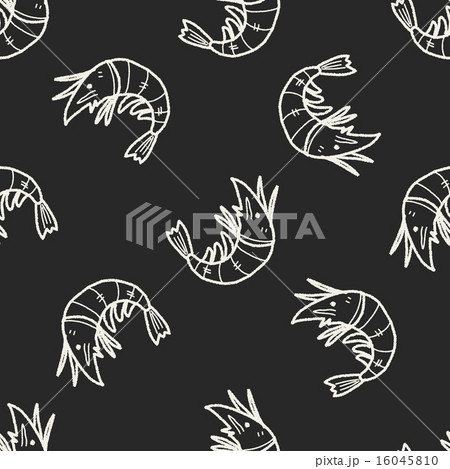 shrimp doodle seamless pattern background 16045810