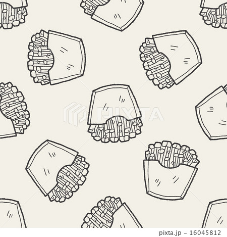 Doodle French fries seamless pattern background 16045812