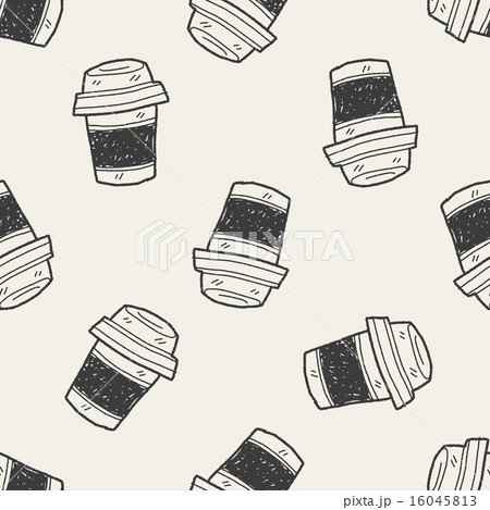 doodle coffee and tea seamless pattern background 16045813