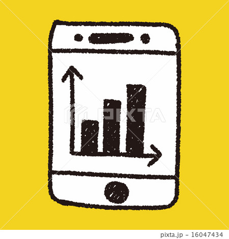 bussiness chart in cell phone doodle drawing bussiness chart in cell phone doodle drawing 16047434