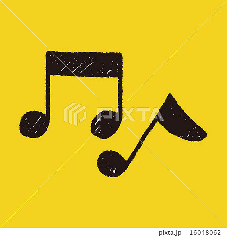 music note doodle drawing 16048062