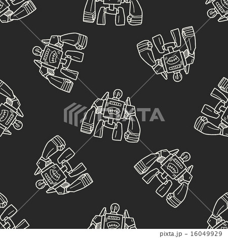 robot doodle seamless pattern background 16049929