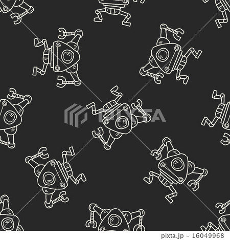 robot doodle seamless pattern background 16049968