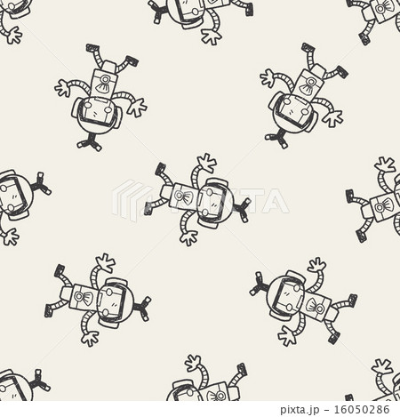 robot doodle seamless pattern background 16050286